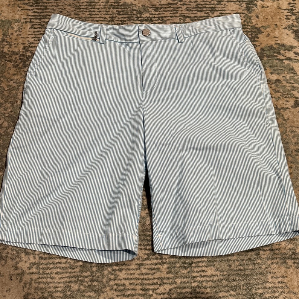 L-RL Lauren Active Womens Striped Bermuda Shorts Size 8P